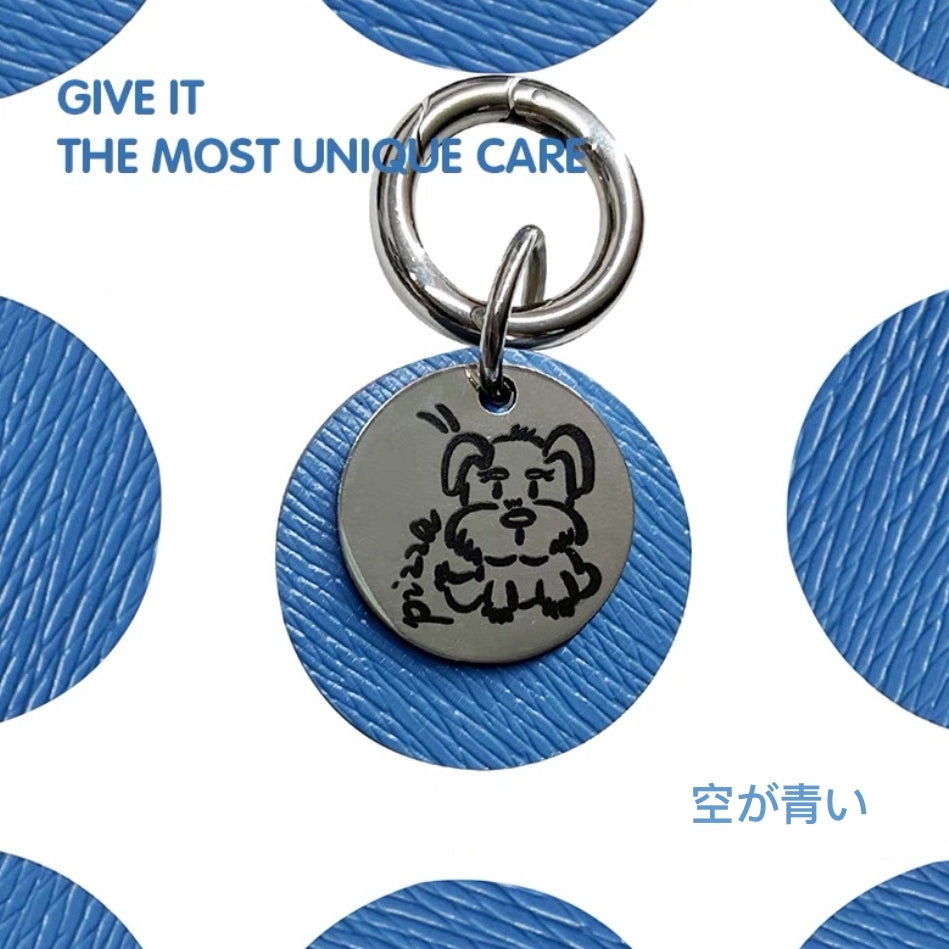 ペットの写真入りカスタムカラー｜ネックレス（革+銅製）