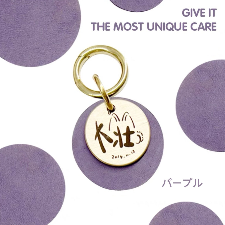 ペットの写真入りカスタムカラー｜ネックレス（革+銅製）