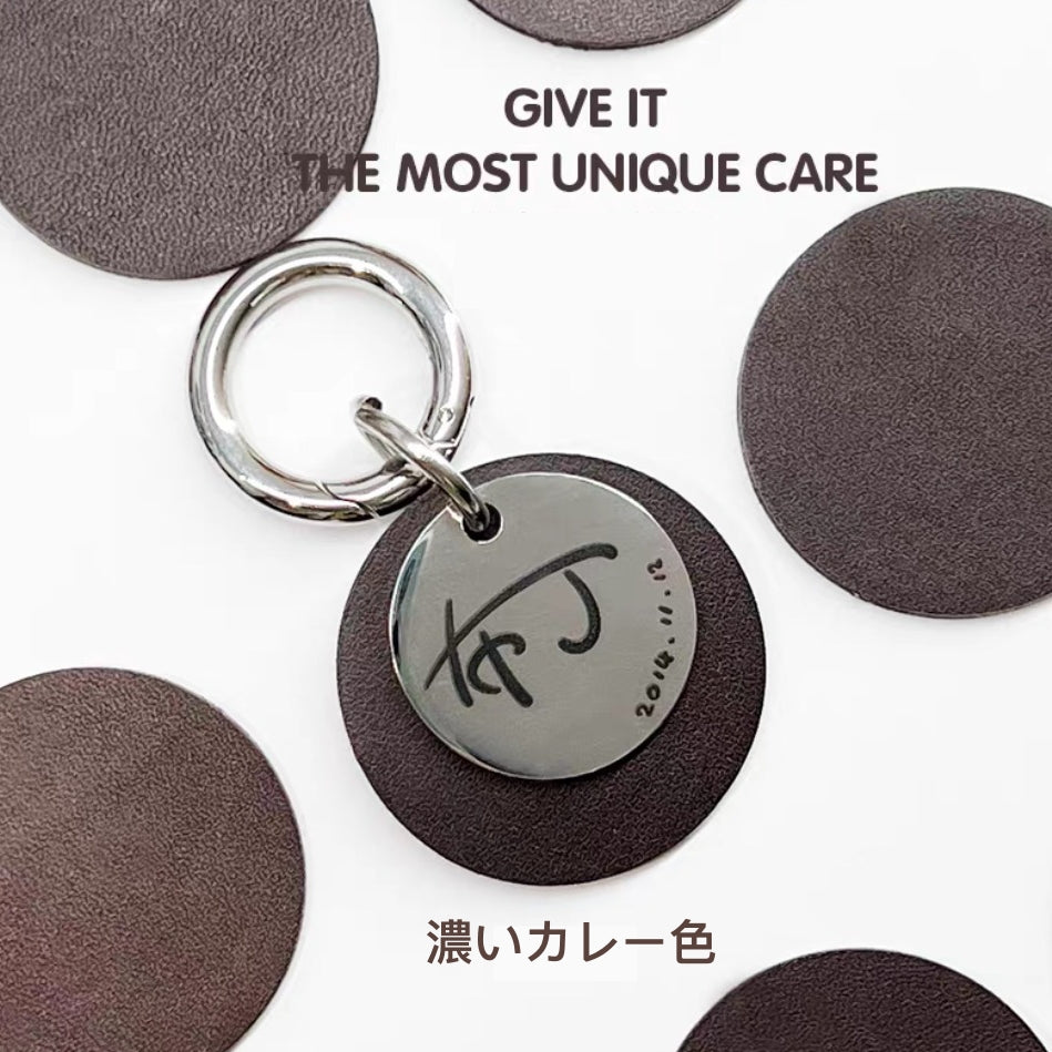 ペットの写真入りカスタムカラー｜ネックレス（革+銅製）