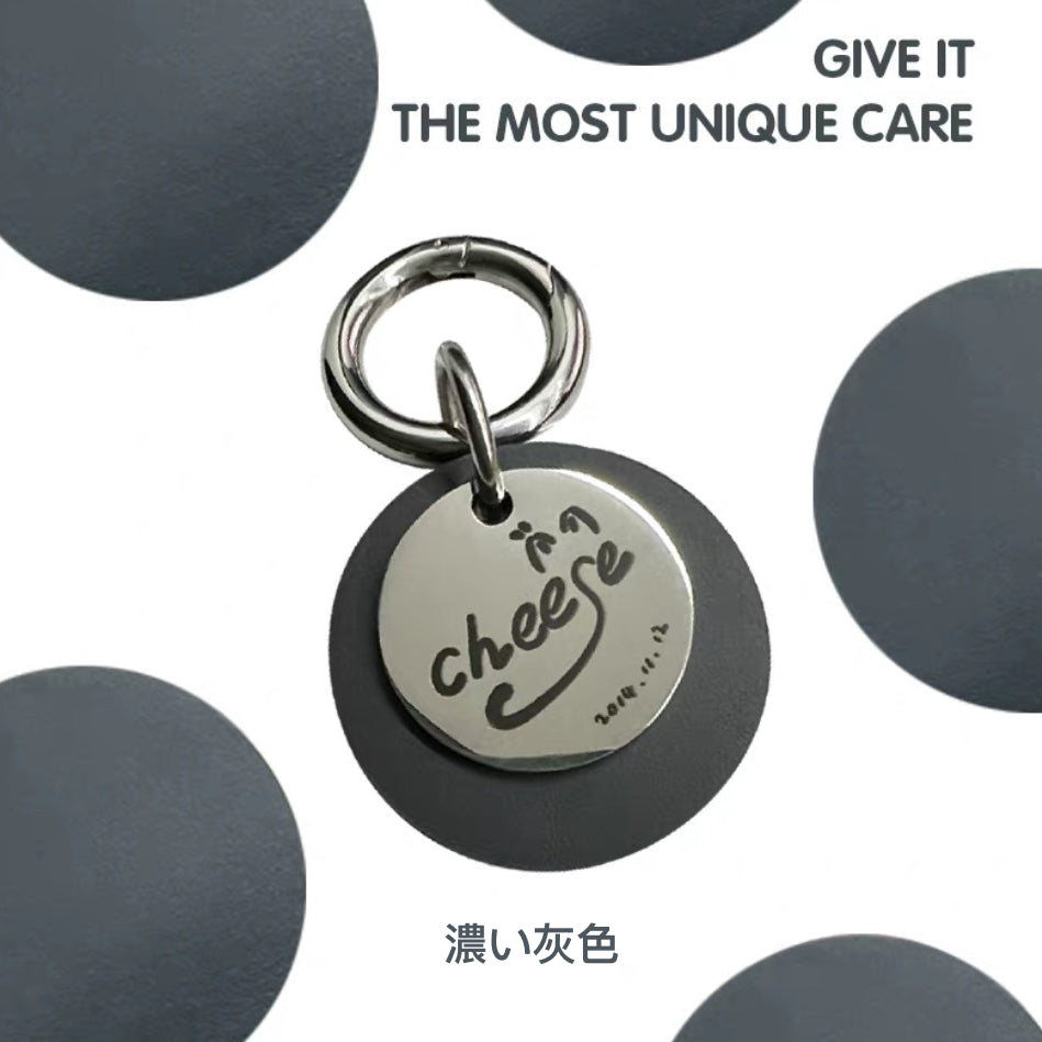 ペットの写真入りカスタムカラー｜ネックレス（革+銅製）