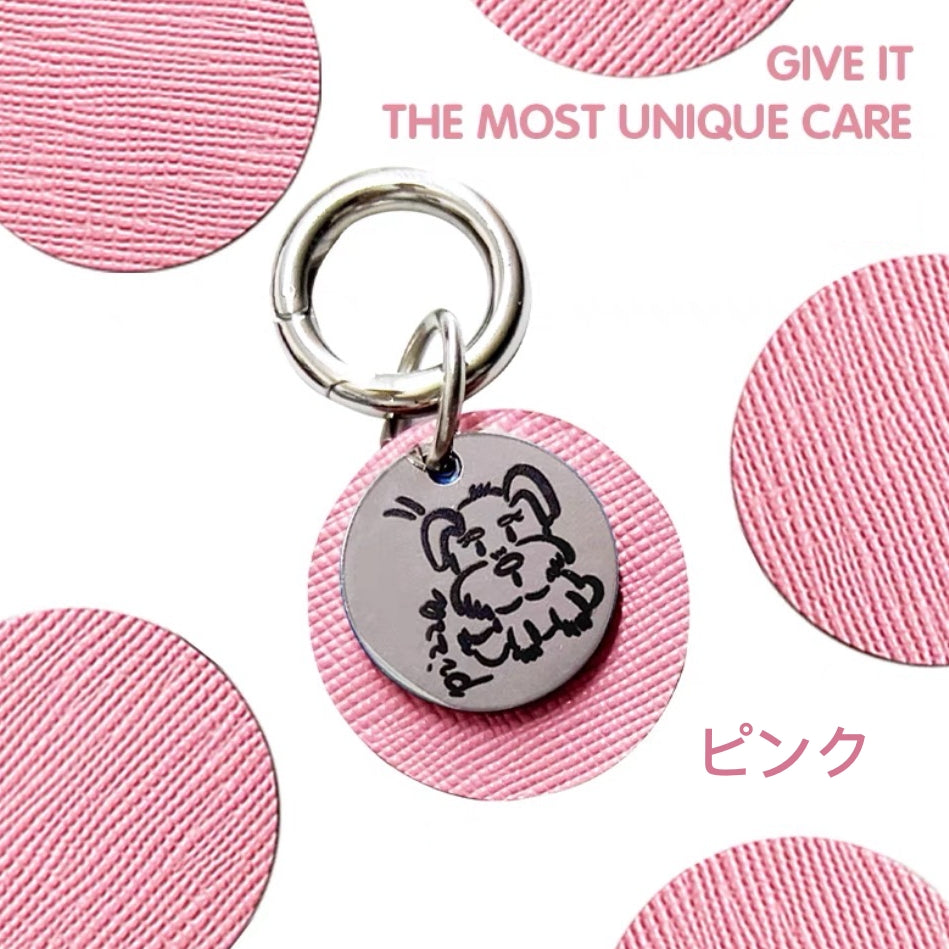 ペットの写真入りカスタムカラー｜ネックレス（革+銅製）