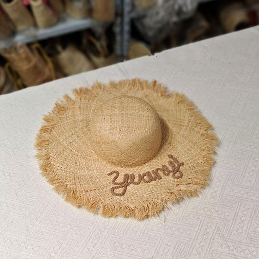 【オーダーメイド】名入れ　麦わら帽子 草編  ハンドバッグレインボーシリーズ