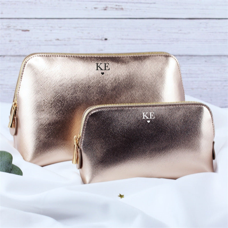 2025年新着！パーソナライズされたモノグラム化粧ポーチ 皮革