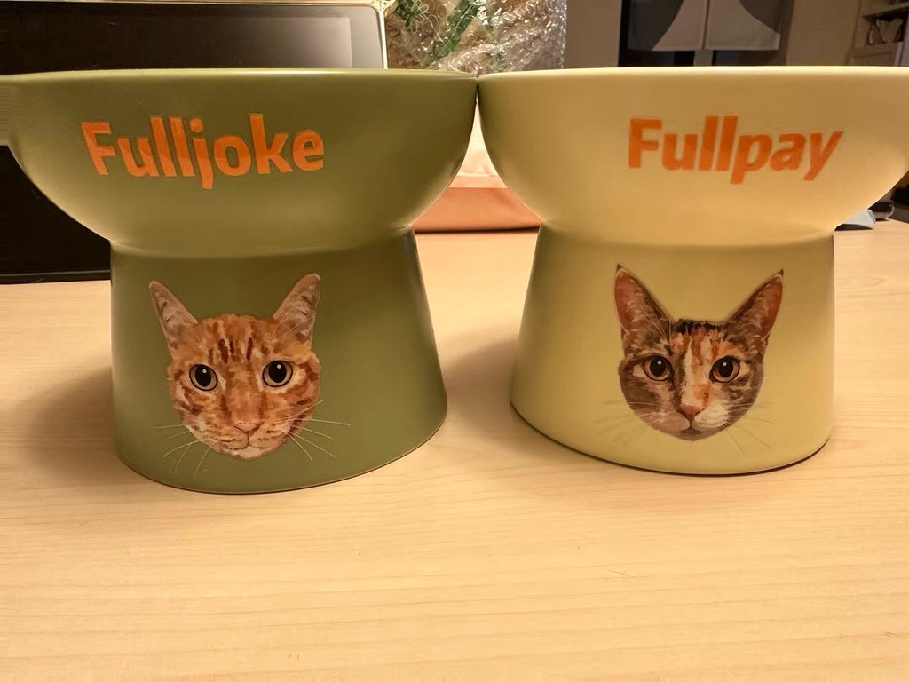 ペットフードボウルには·オリジナルのペットの似顔絵と名前が入れられます - Fallook