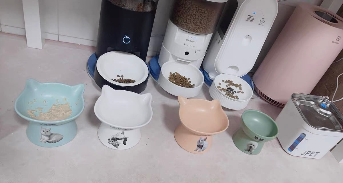 ペットフードボウルには·オリジナルのペットの似顔絵と名前が入れられます - Fallook