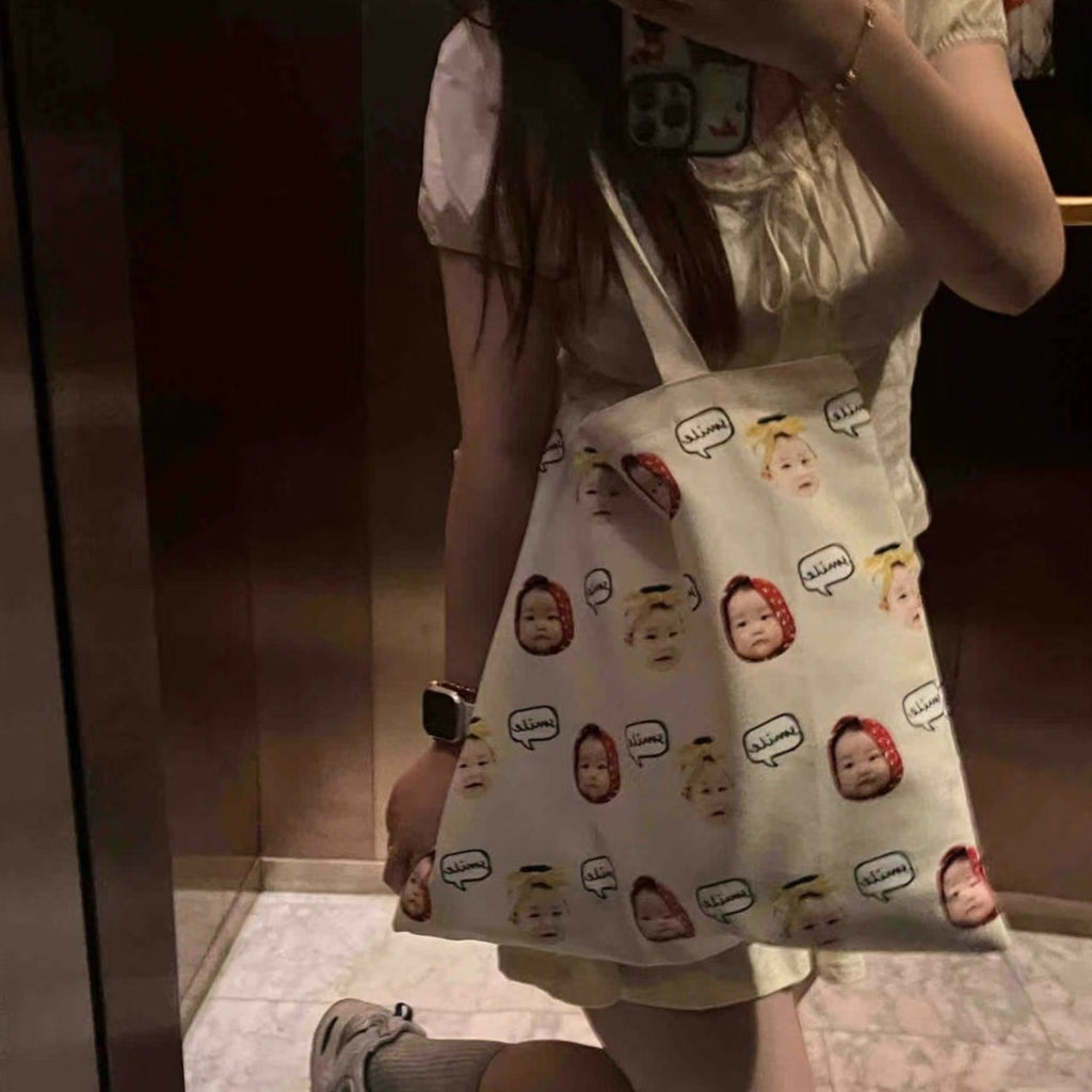 パーソナライズされた猫犬のペットの赤ちゃん写真トートバッグバッグ - Fallook