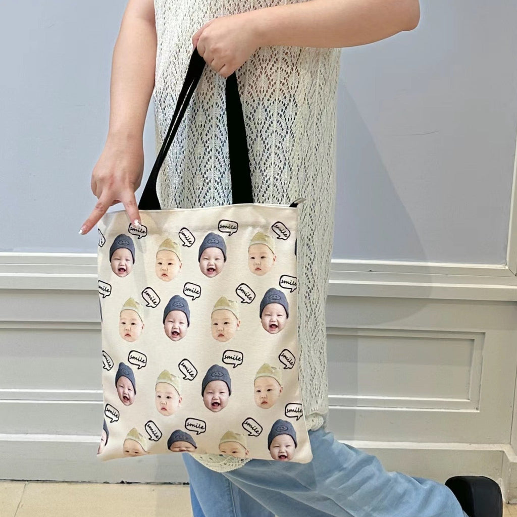パーソナライズされた猫犬のペットの赤ちゃん写真トートバッグバッグ - Fallook