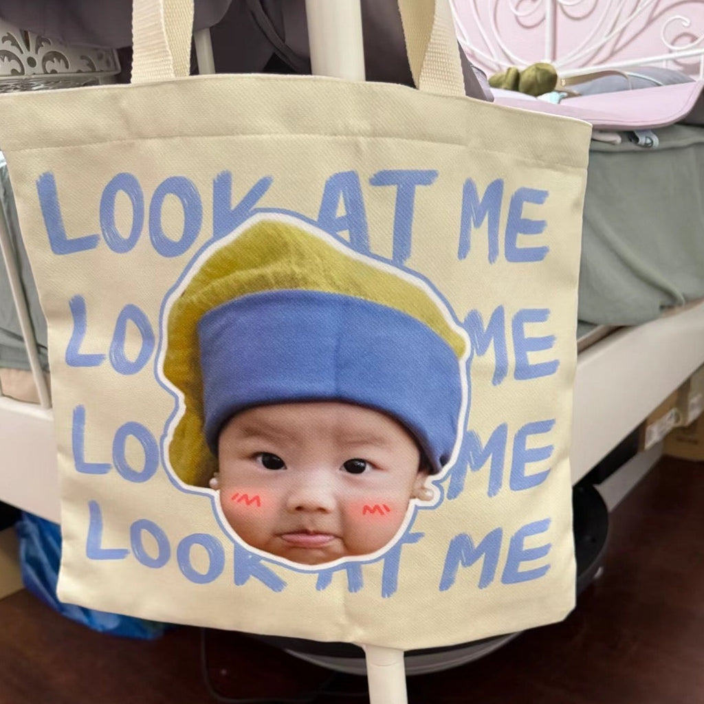 パーソナライズされた猫犬のペットの赤ちゃん写真トートバッグバッグ - Fallook