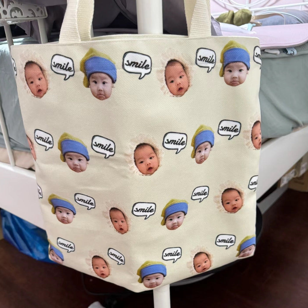 パーソナライズされた猫犬のペットの赤ちゃん写真トートバッグバッグ - Fallook