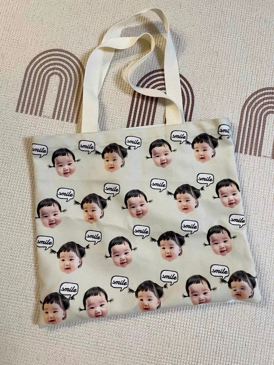 パーソナライズされた猫犬のペットの赤ちゃん写真トートバッグバッグ - Fallook