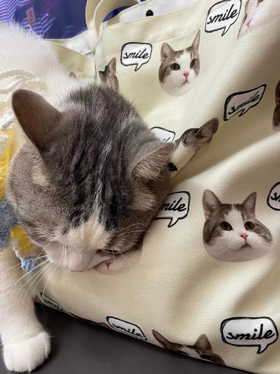 パーソナライズされた猫犬のペットの赤ちゃん写真トートバッグバッグ - Fallook