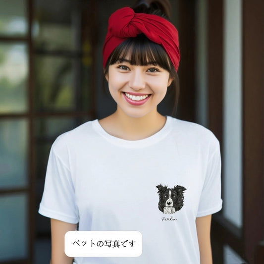 印絵 愛犬・愛猫ペット  写真オーダーメイドＴシャツ 似颜绘
