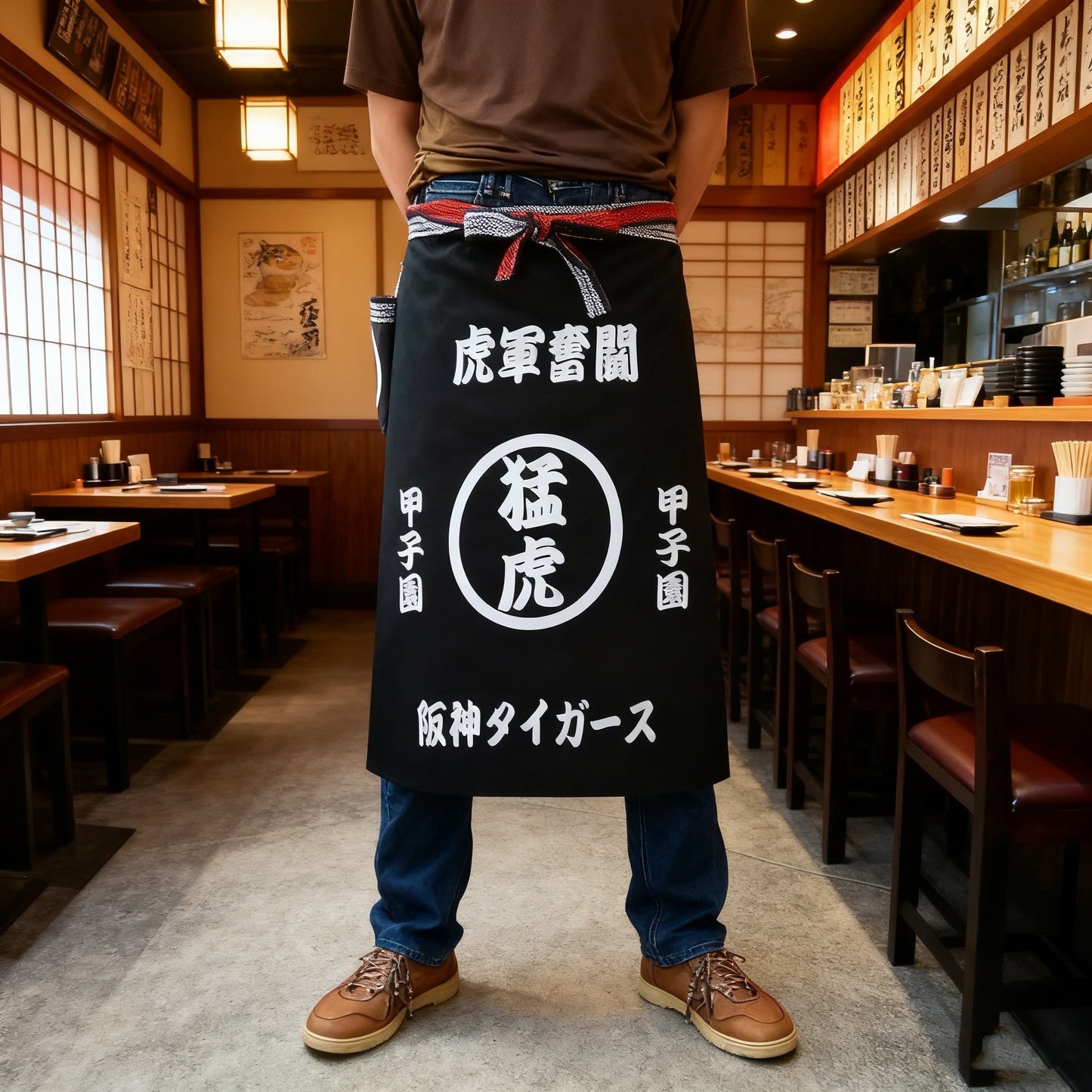 名前入り☆商店風☆ショート帆前掛け 長い