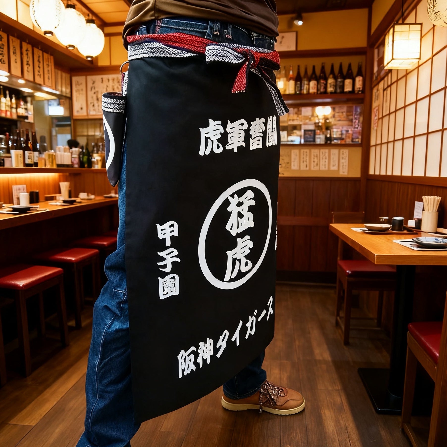 名前入り☆商店風☆ショート帆前掛け 長い