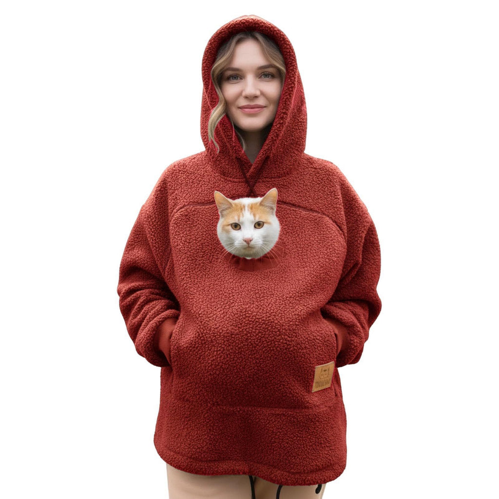 ハンドメイド ブークレ 抱っこポケット付き ペットキャリーパーカー