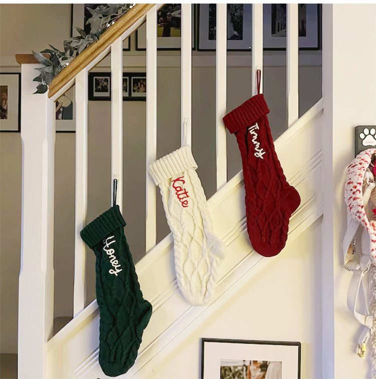 New Arrival！クリスマスを迎えます🎄2024 刺繍クリスマスストッキング 骨型 - Fallook