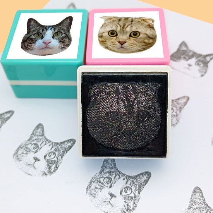 ペット写真スタンプ ペットの写真をスタンプに加工 (画像) 直径30mm四角内での制作です カスタム画像 - Fallook