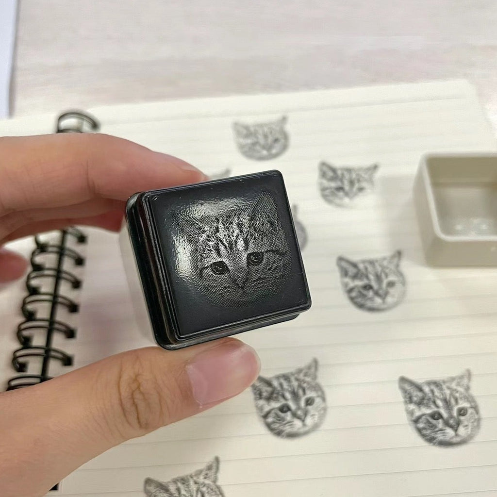 ペット写真スタンプ ペットの写真をスタンプに加工 (画像) 直径30mm四角内での制作です カスタム画像 - Fallook