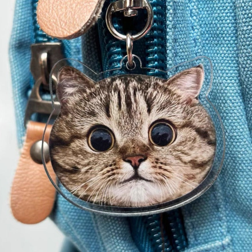 猫·犬 パーソナライズされたペットの写真のキーホルダー - Fallook