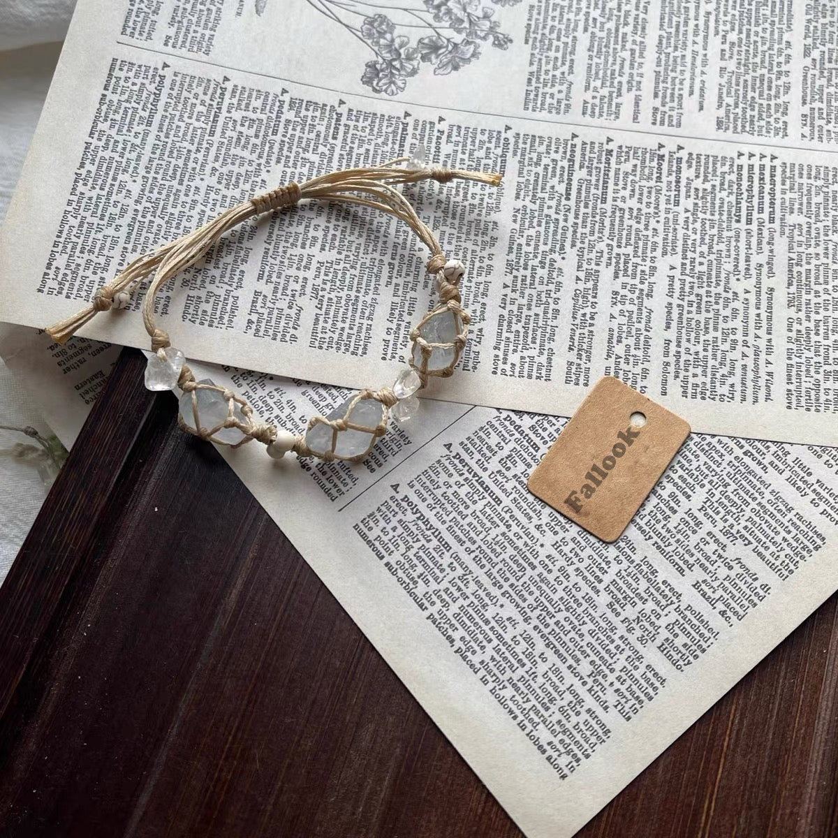 純粋手編み天然天青石クリスタル原石パワーブレスレットです