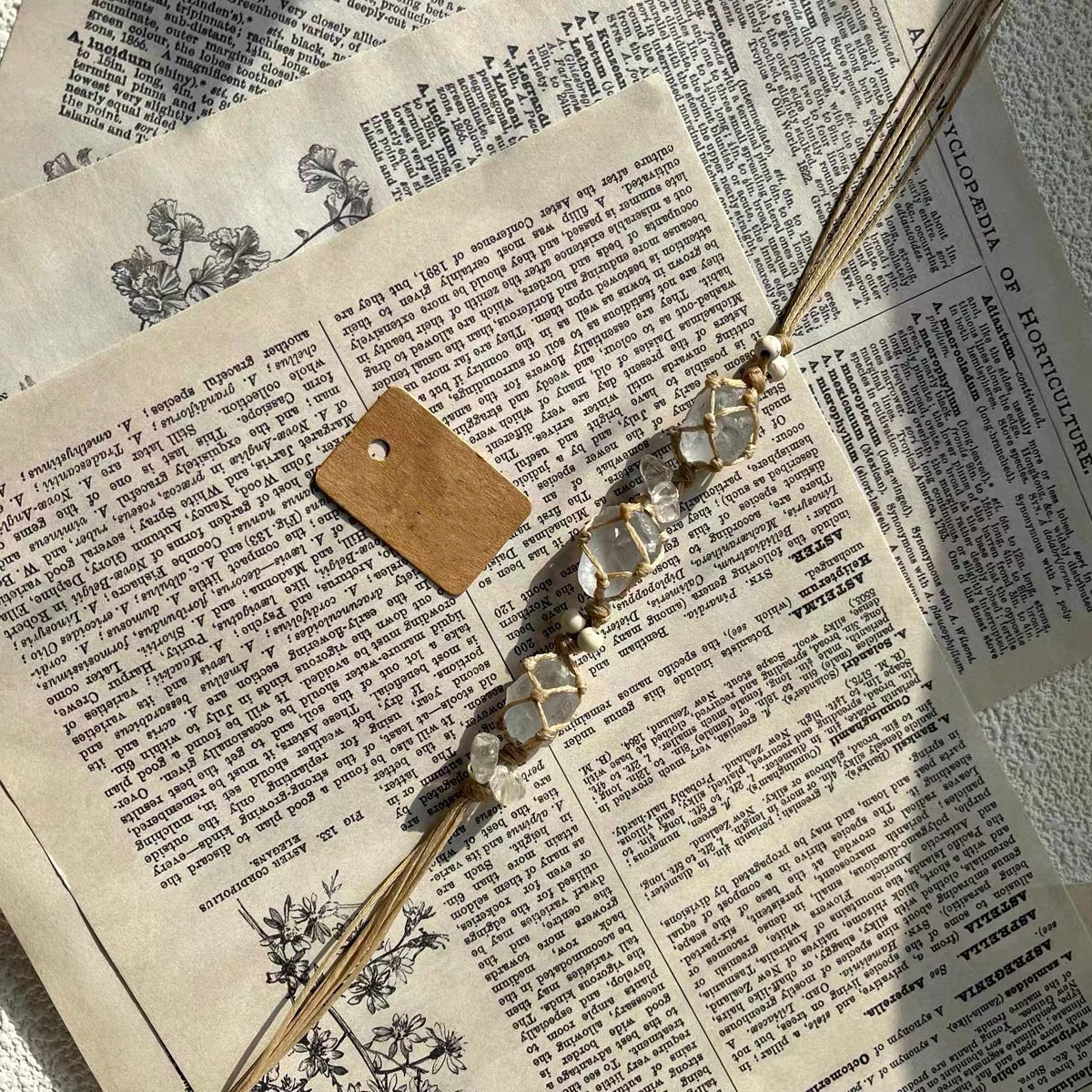 純粋手編み天然天青石クリスタル原石パワーブレスレットです