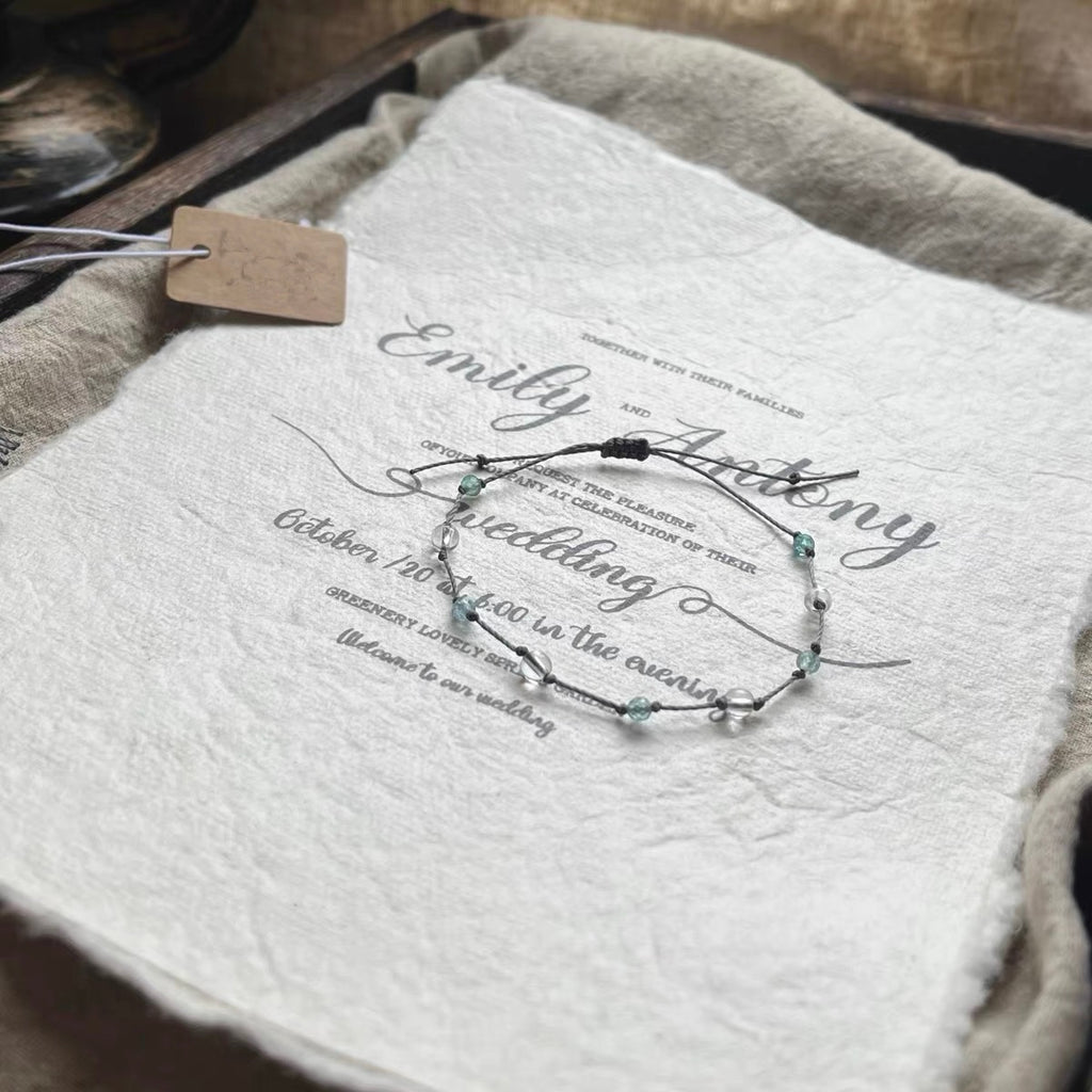 純粋な手編み天然ブルーアパタイトクリスタル原石パワーブレスレット