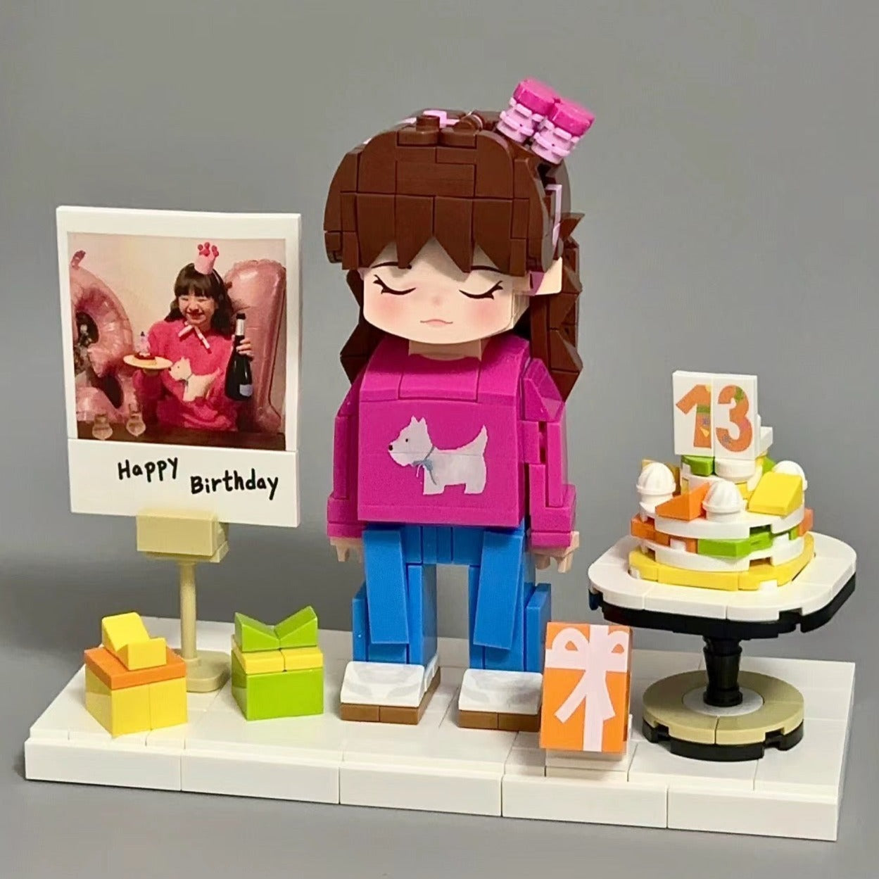 1人/匹+写真+贈り物·母の日 ブリック フィギュア カスタマイズ可能 フルボディ 1人 カスタム ブリック フィギュア - Fallook