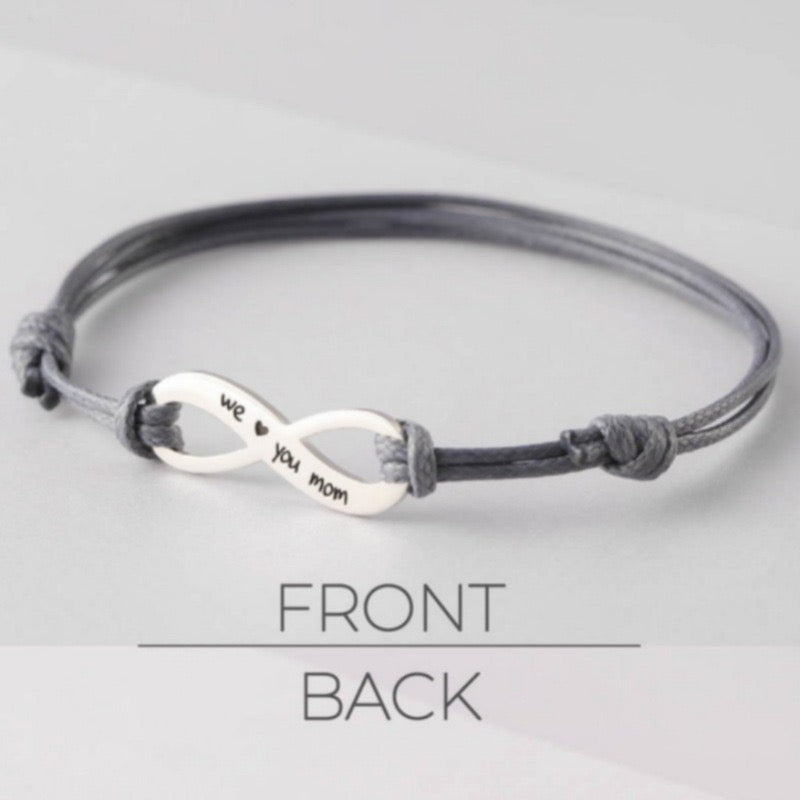ブレスレット 名入れ 女性 イニシャル カスタマイズ オーダーメイド ネームブレスレット プレゼント ギフト 名前入り ロープ 調節可能 インフィニティ