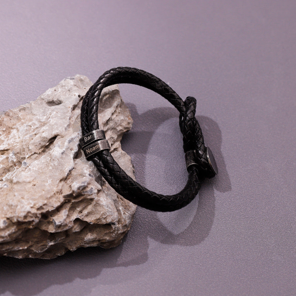 父の日用パーソナライズされたギフト ｜ブラックレザー ｜刻印入り