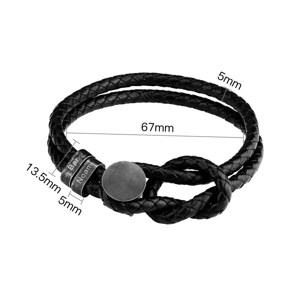 父の日用パーソナライズされたギフト ｜ブラックレザー ｜刻印入り