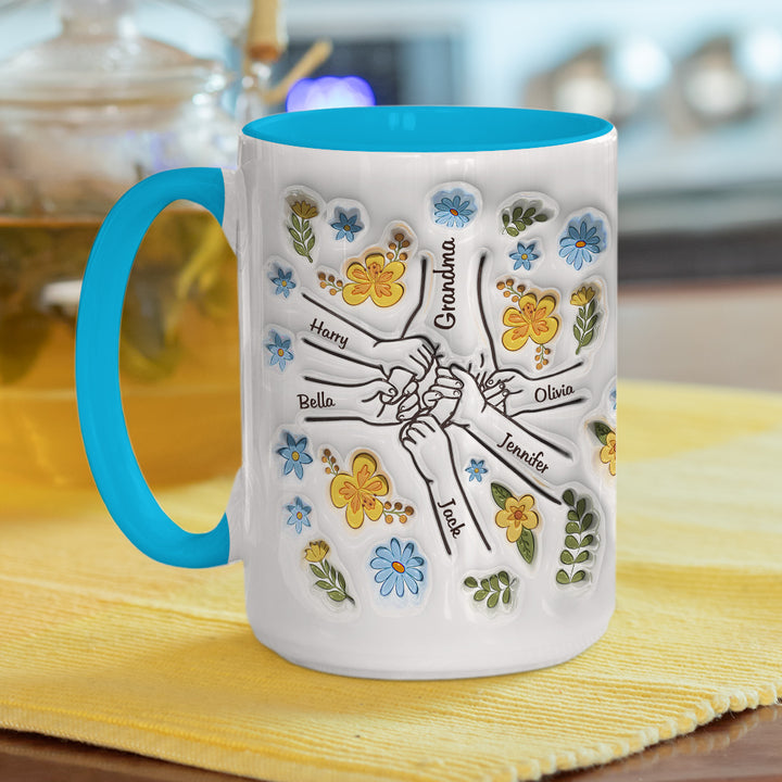 ファミリーの個人用カスタム3Dインフレータブル効果プリントアクセントマグ 青い花 - Fallook