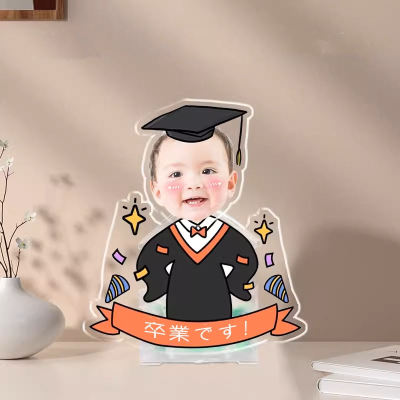 カスタムペット 子供·入園祝·卒業祝 シェイクアクリルスタンドサイン - 1人印刷 - Fallook