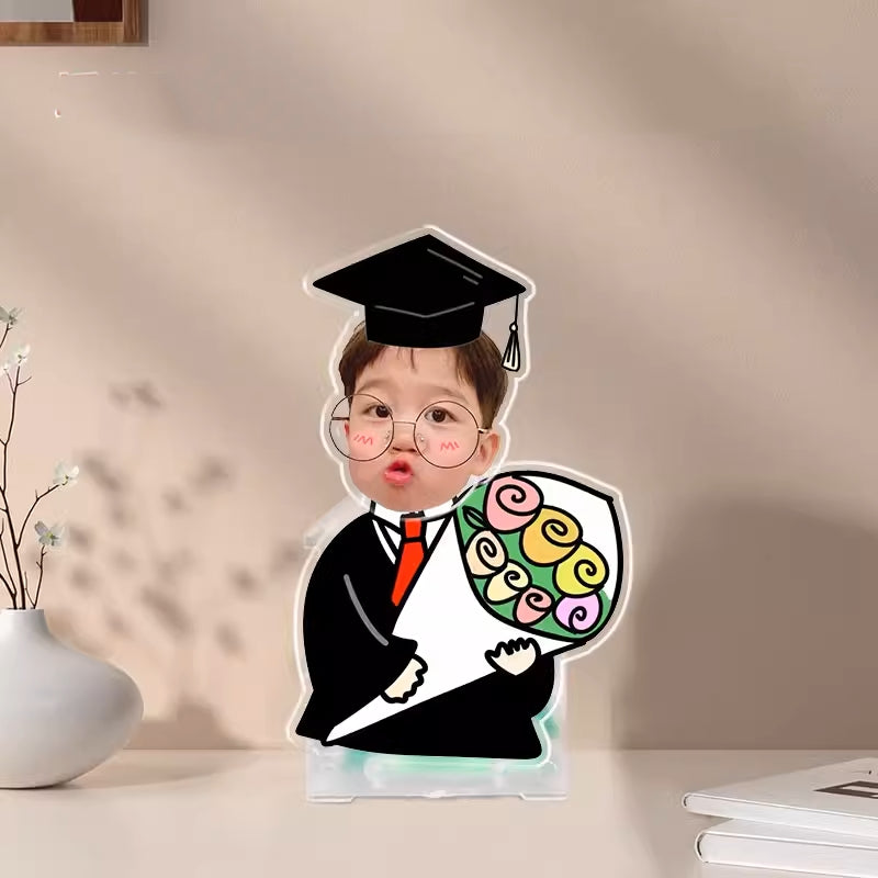 カスタムペット 子供·入園祝·卒業祝 シェイクアクリルスタンドサイン - 1人印刷 - Fallook