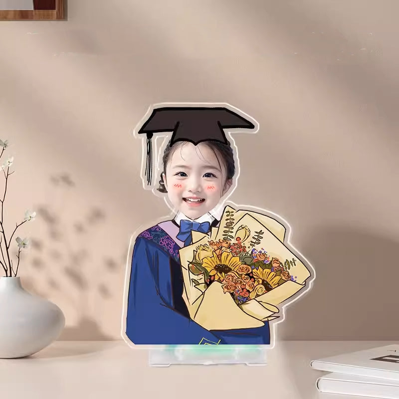 カスタムペット 子供·入園祝·卒業祝 シェイクアクリルスタンドサイン - 1人印刷 - Fallook