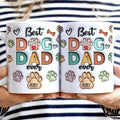 母の日祝 Dog Mom Dog Dad - 個性化された3D膨らませ効果プリントマグ 足と名前·白いマグカップ - Fallook