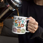 母の日祝 Cat Mom Cat Dad - 個性化された3D膨らませ効果プリントマグ 足と名前·白いマグカップ - Fallook