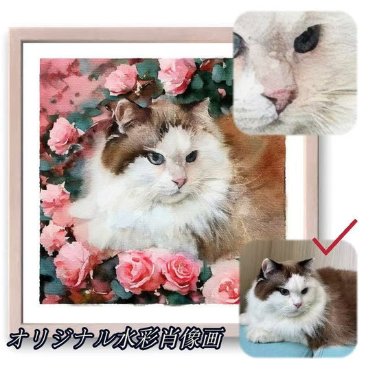 ❗️送料は無料 手作りの水彩画 オリジナルです |肖像画カスタムペイント家族の肖像画誕生日プレゼント卒業ギフトボックス