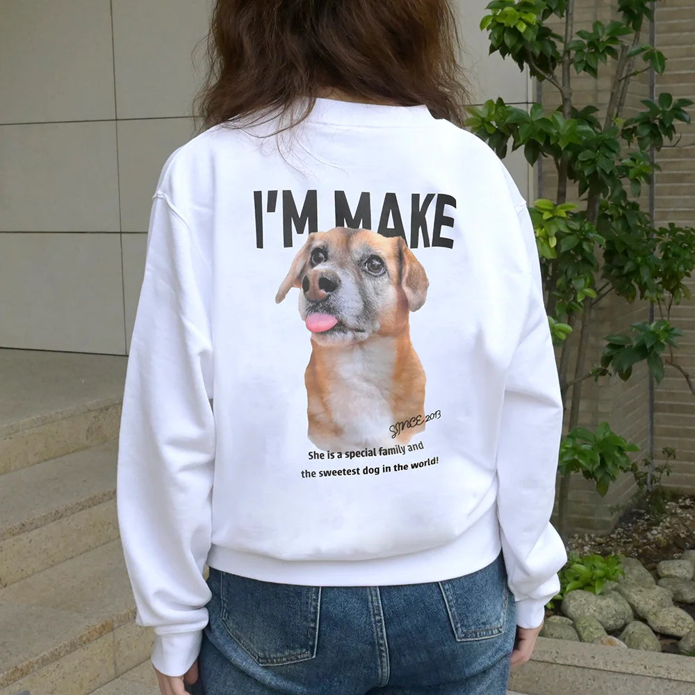 ❤️カスタマイズペット写真トレーナー 双面印刷する スウェット