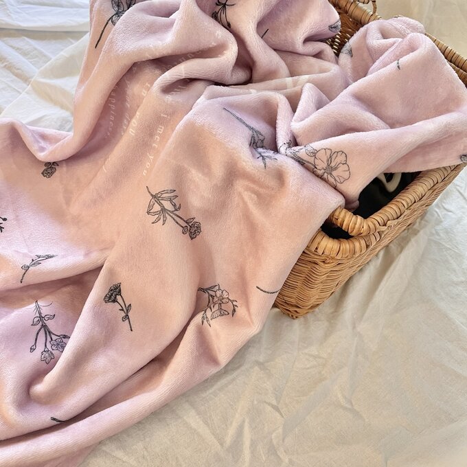 出産祝いに名前入り大判ブランケット★Plant（紫）★ - Fallook