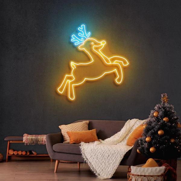 クリスマス鹿のネオンサイン · クリスマスのネオンサイン  · 部屋 ネオン ライト