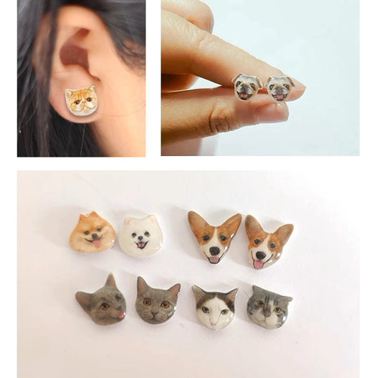 お写真入りから 可愛いうちの子ピアス♥誕生日プレゼント 記念日 - Fallook