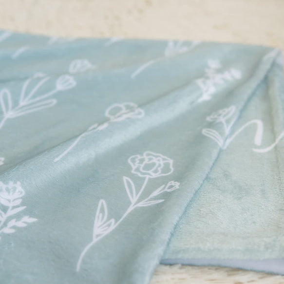 出産祝い 名入れ 男の子 名前入りブランケット ボタニカル・ミスティミント - Fallook