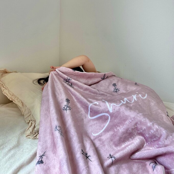 出産祝いに名前入り大判ブランケット★Plant（紫）★ - Fallook