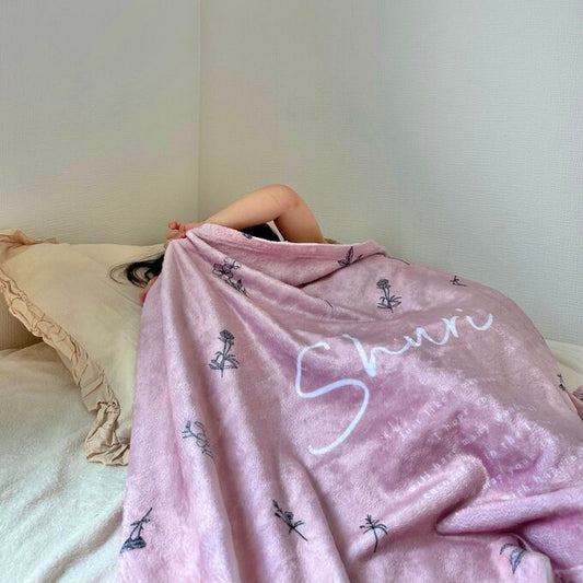 出産祝いに名前入り大判ブランケット★Plant（紫）★ - Fallook