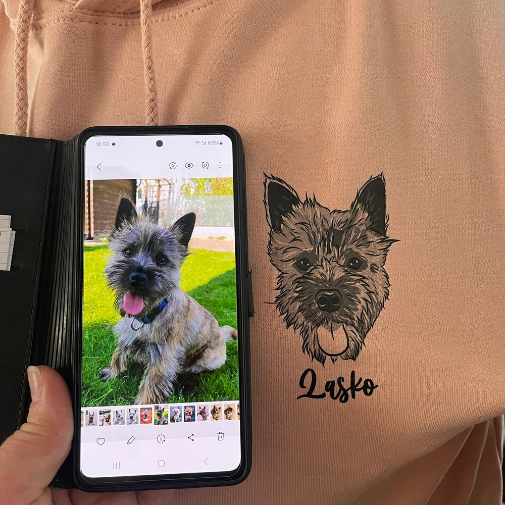 ❤️印絵♡愛犬・愛猫ペット・うちの子の写真オーダーメイドトレーナー 長袖 秋冬ウールを加えます - Fallook