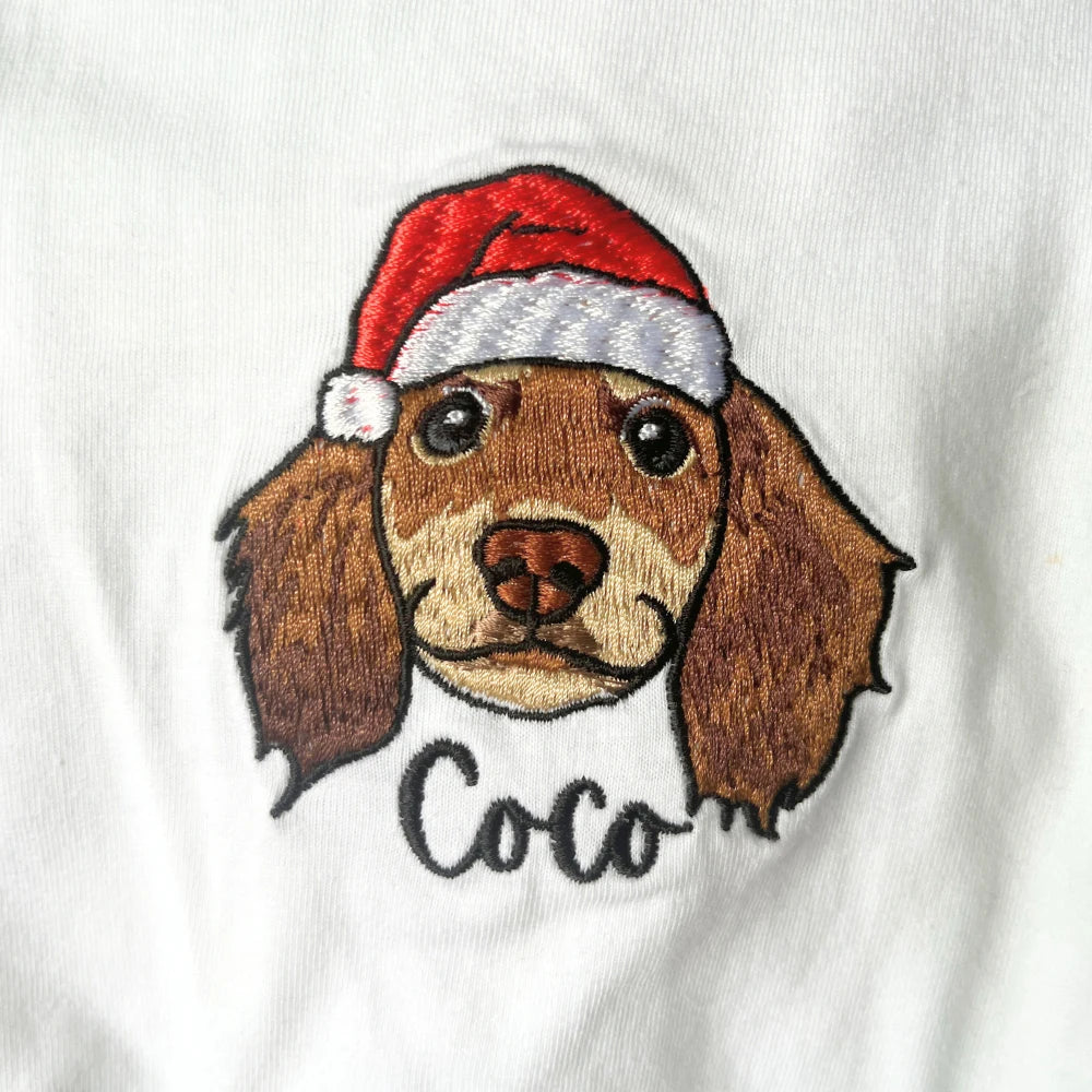 ❤️カスタム刺繍のペットのスウェットシャツサンタ帽を追加します - Fallook