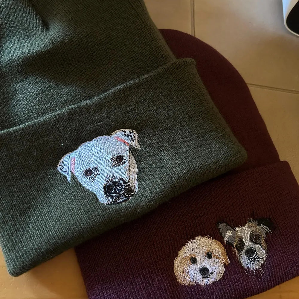 オーダーメイド·ニット帽·かわいいペットのアイコンです【刺繍】🎵秋冬必須 - Fallook