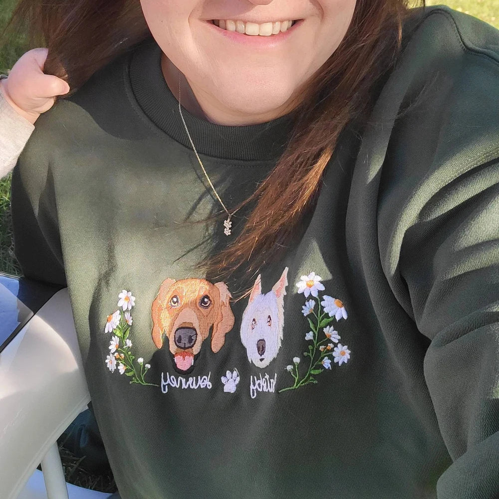 ❤️カスタム刺繍のペットのスウェットシャツ - Fallook