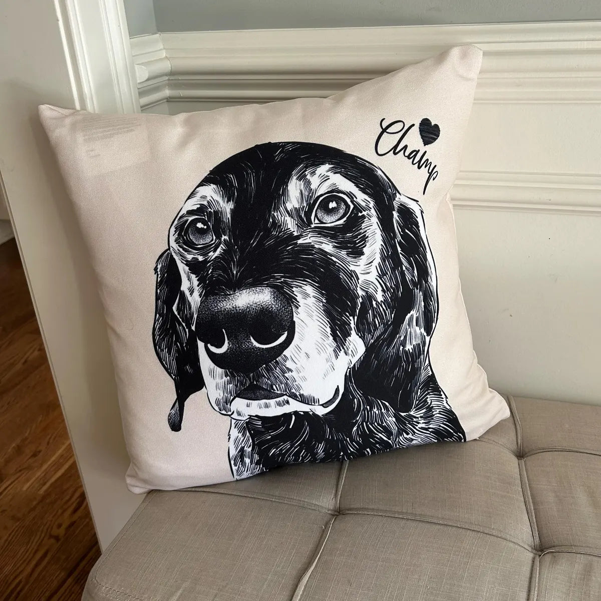 パーソナライズされたペット枕  ラインスタイルです