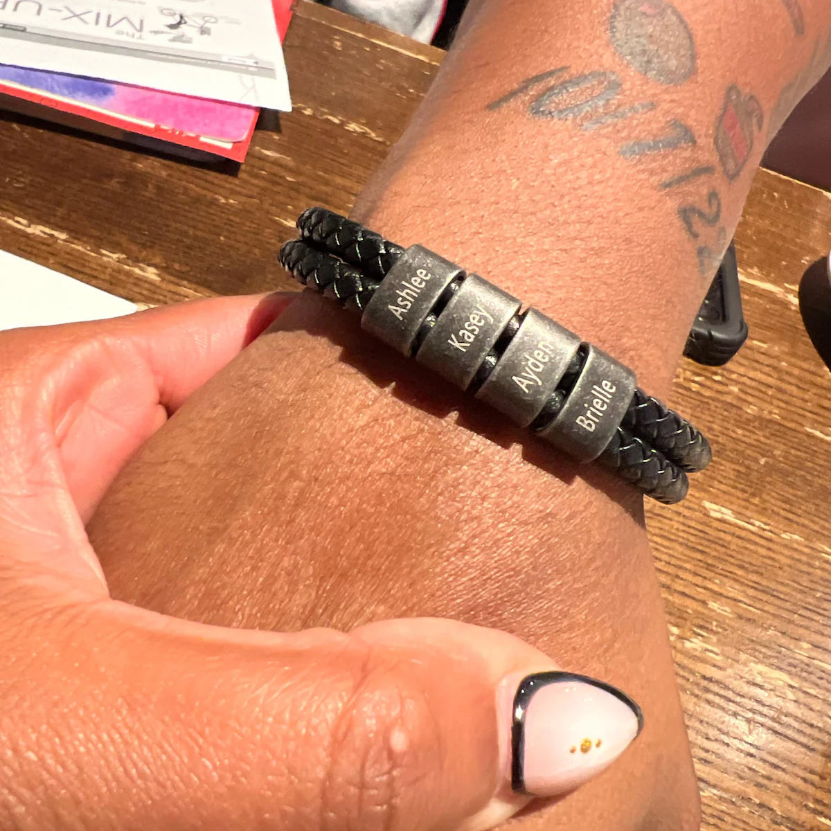 父の日用パーソナライズされたギフト ｜ブラックレザー ｜刻印入り